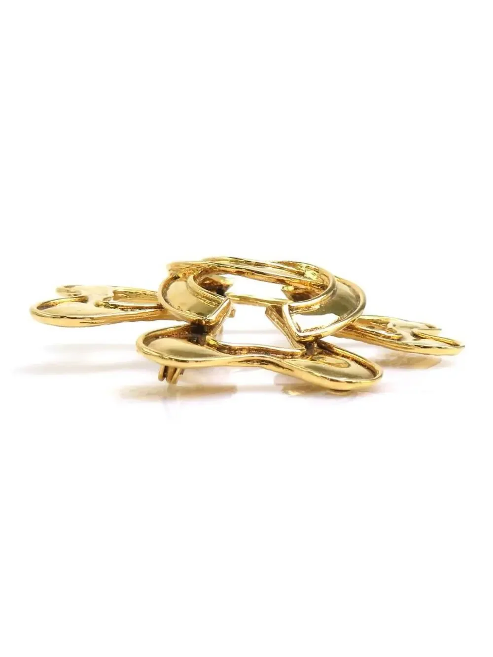 Auth Chanel Vintage Cc Logo Brooch Gold #302710C46B